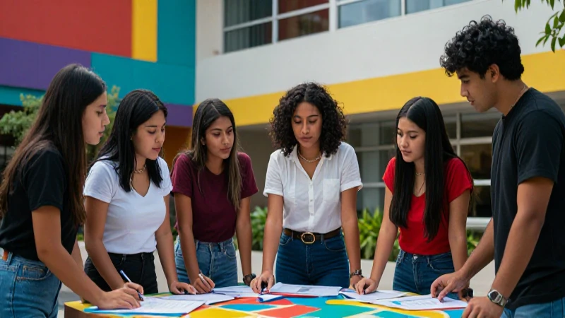 Jóvenes mexicanos crean un proyecto comunitario en campus vibrante