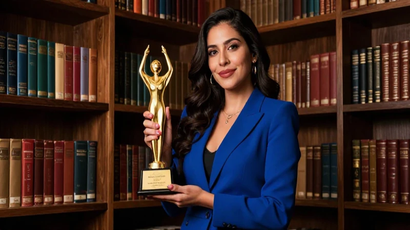 Intelectual mexicano elegante con premio dorado