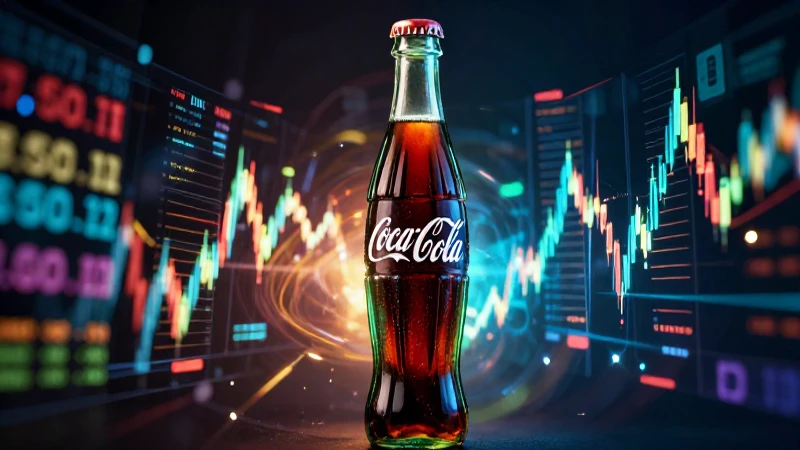 Coca-Cola con datos financieros vibrantes y dramáticos
