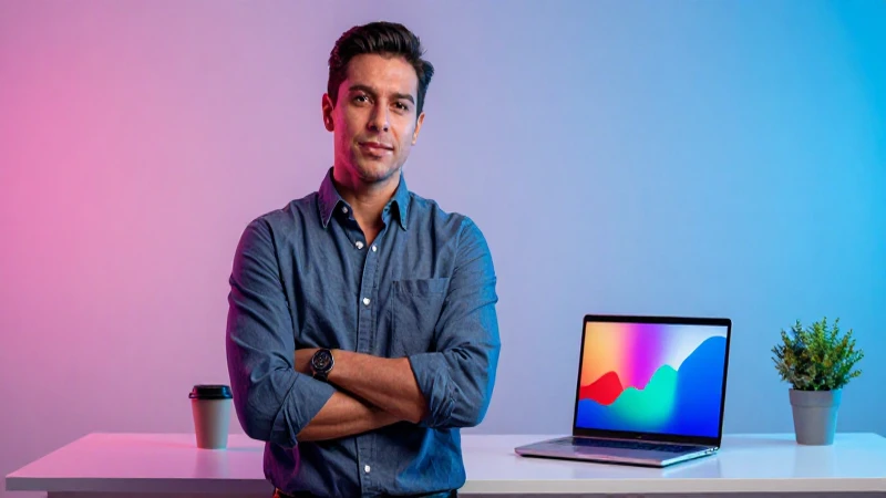 Empresario mexicano ambicioso con laptop