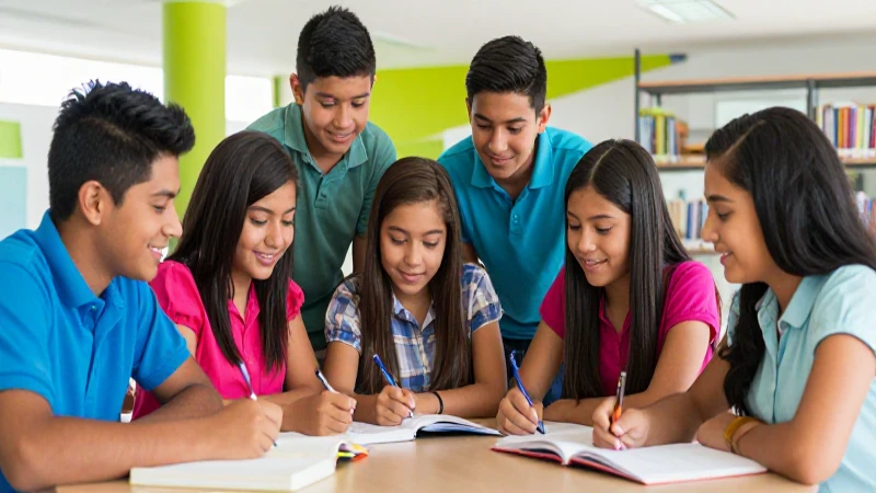 Estudiantes mexicanos estudian juntos en un campus vibrante