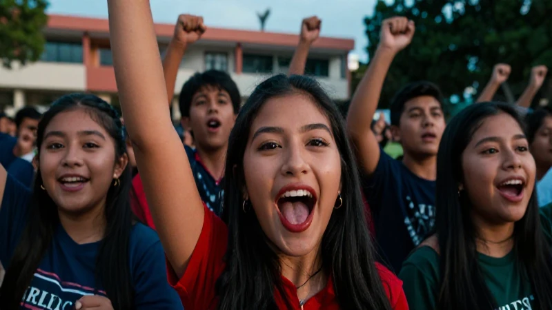 Estudiantes mexicanos celebran vibrantes