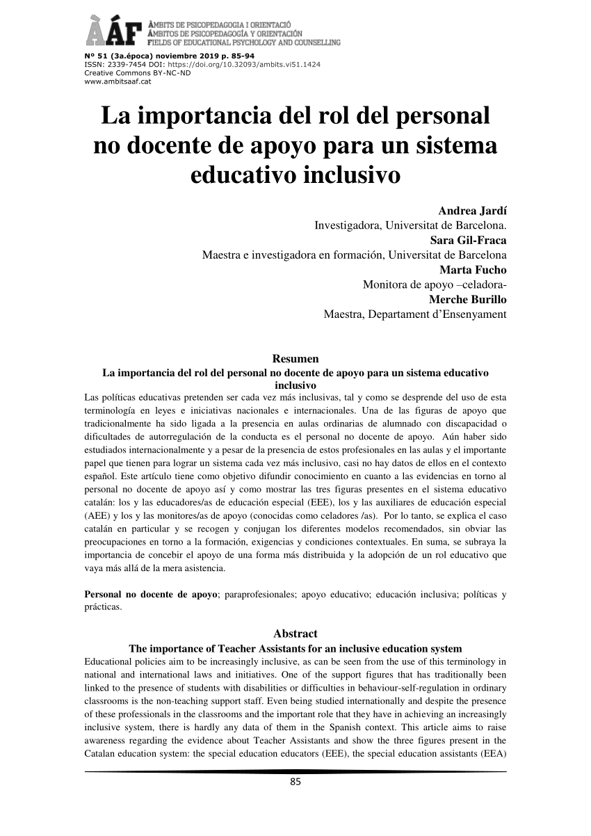 El rol del personal no docente en las instituciones educativas