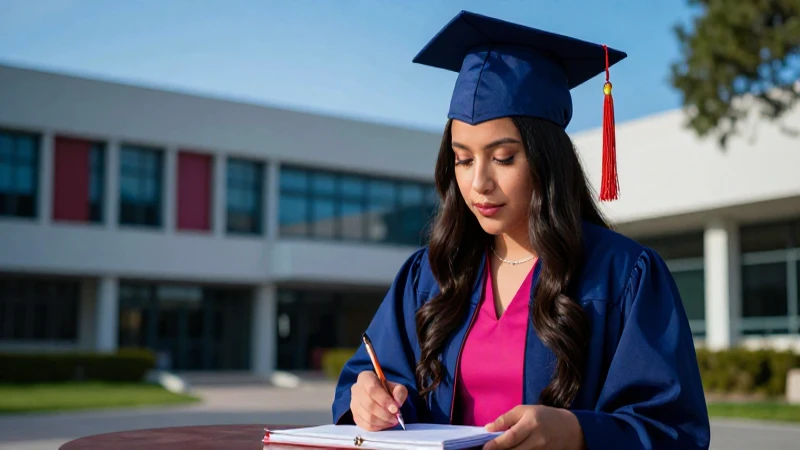 Estudiante mexicana brillante en la universidad