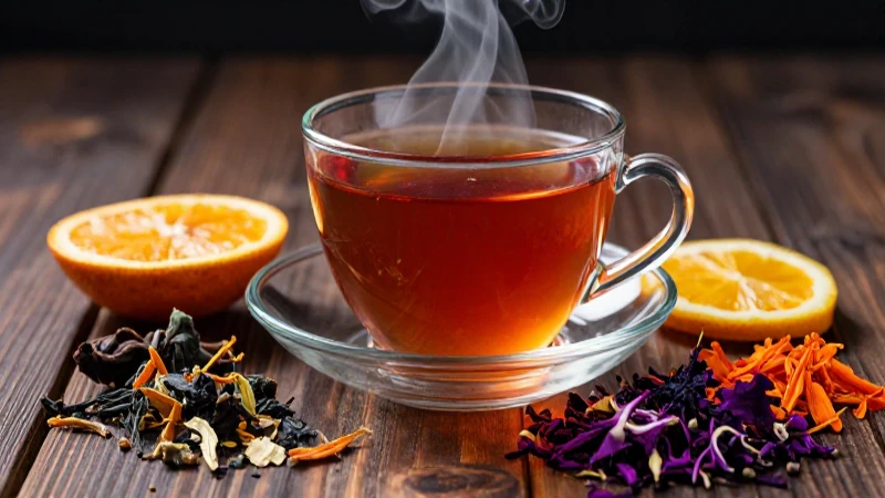 Té azteca vibrante con detalles macro