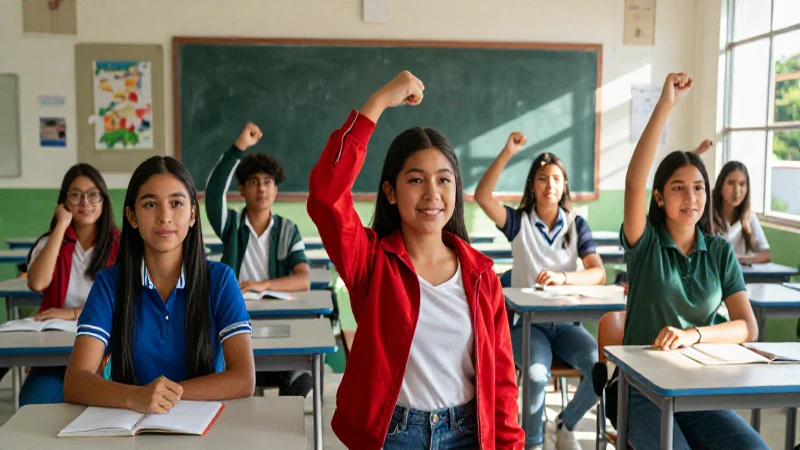 Estudiantes mexicanos vibrantes en campus