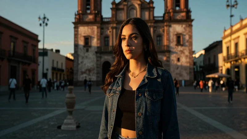 Mujer poderosa bajo luz dorada dramática