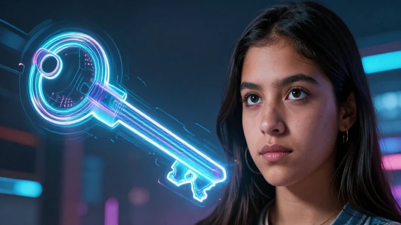 Estudiante mexicano futurista con llave digital