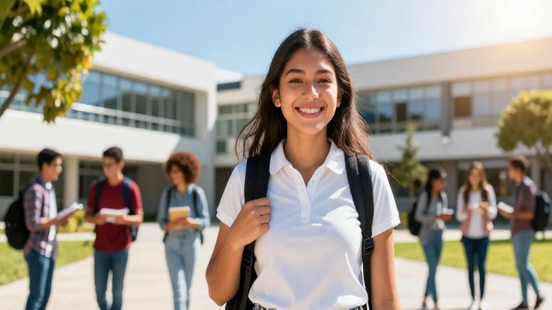 Estudiante mexicano moderno en campus soleado
