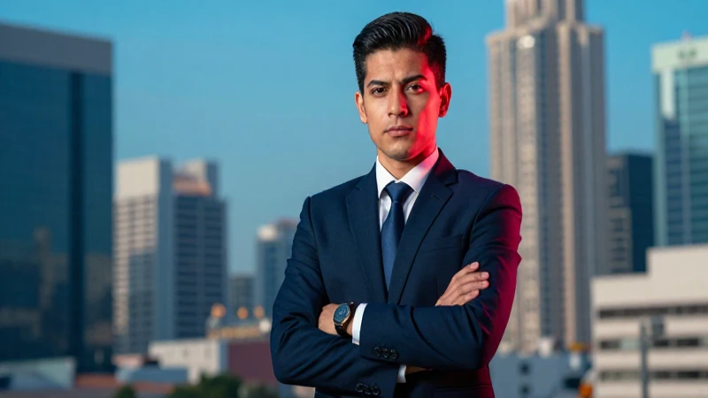 Joven profesional mexicano en traje moderno