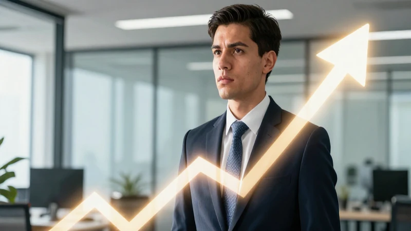 Profesional mexicano ambicioso en oficina corporativa