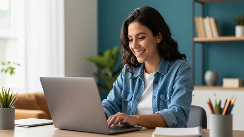 Cliente mexicano feliz trabajando en oficina moderna