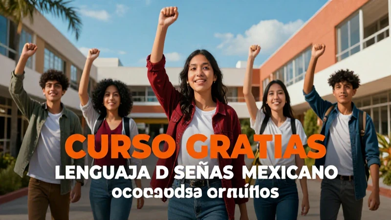 Estudiante mexicano aprende lenguaje de señas en campus vibrante