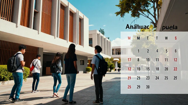 Calendario Anáhuac Puebla en campus moderno