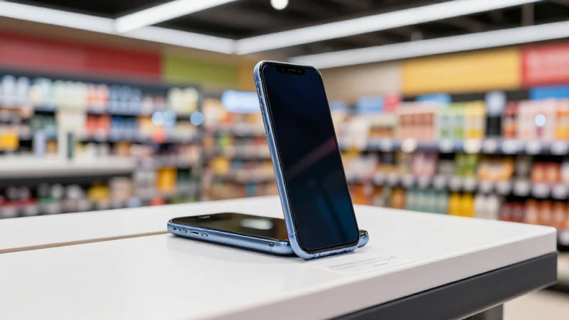 iPhone 8 en estantería de tienda