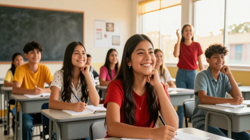 Estudiantes mexicanos alegres en luz dorada