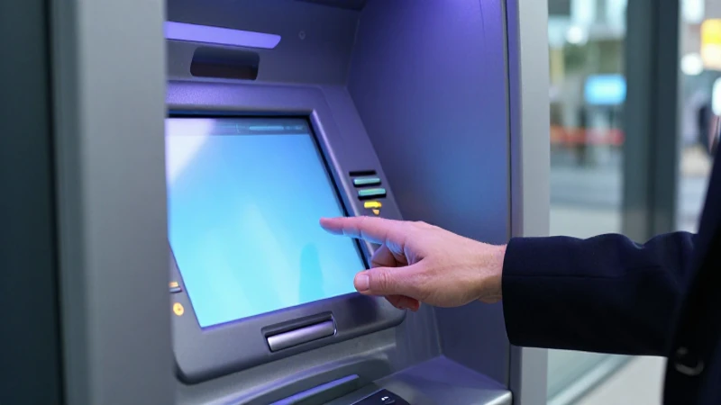 Interacción moderna en ATM urbano