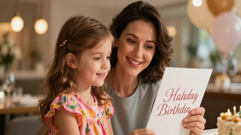 Tarjeta elegante, madre e hija