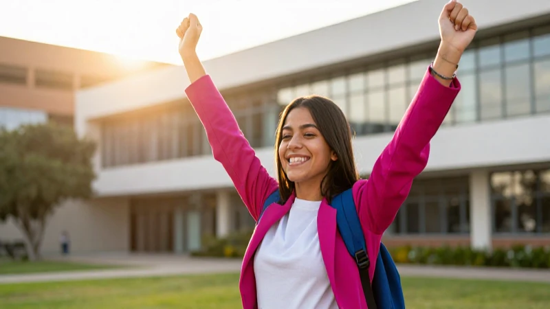 Joven estudiante mexicana celebra su éxito