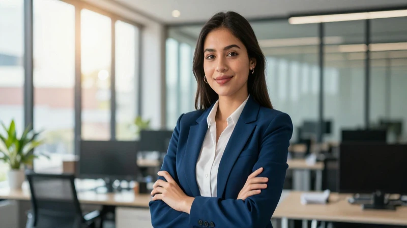 Profesional mexicano moderno y dinámico en oficina