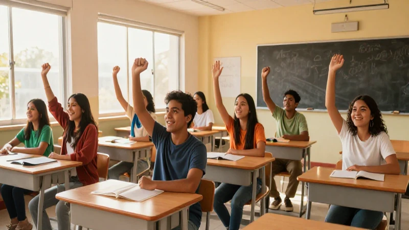 Estudiantes mexicanos celebran bajo la luz dorada