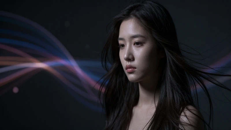 Retrato melancólico con luces dramáticas y efecto cinemático