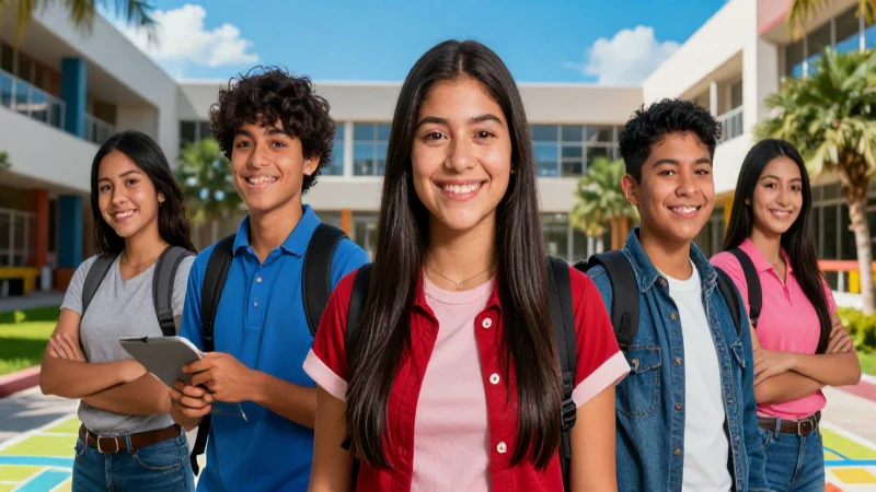 Retrato vibrante de estudiante mexicano sonriendo