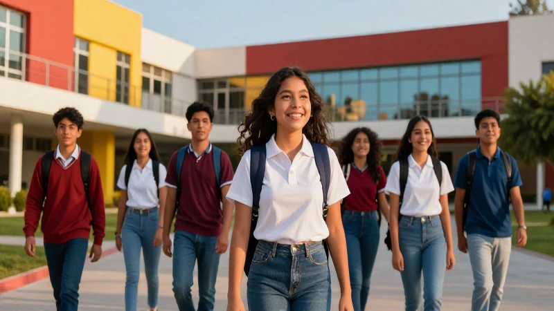 Jóvenes mexicanos en campus de lujo cinematográfico