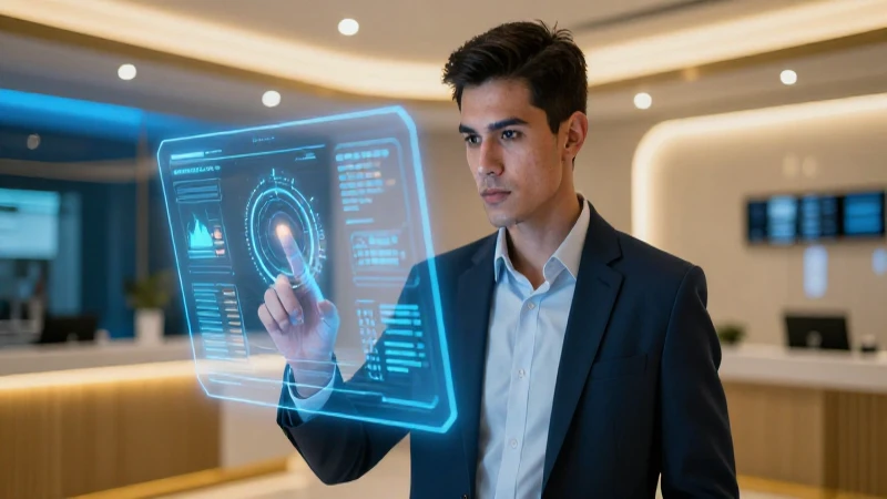 Joven mexicano usa interfaz bancaria holográfica