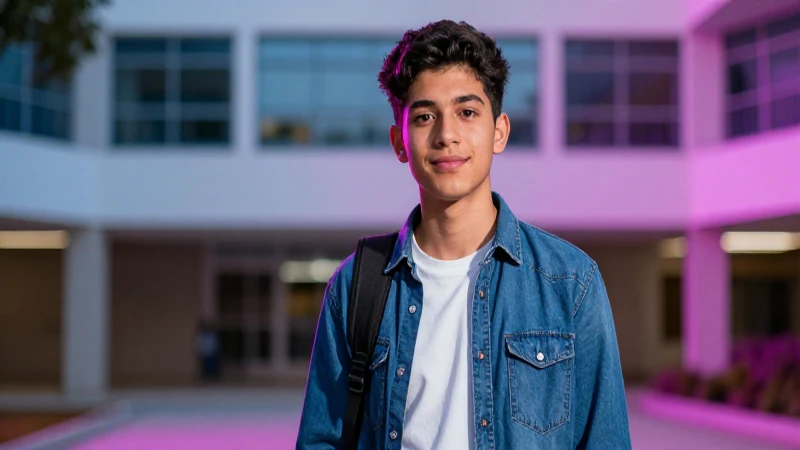 Retrato cinemático de estudiante mexicano