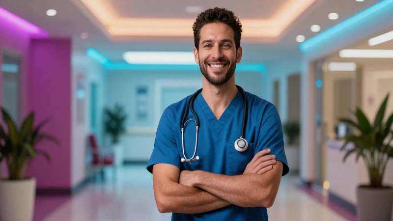 Profesional mexicano en moderno entorno médico