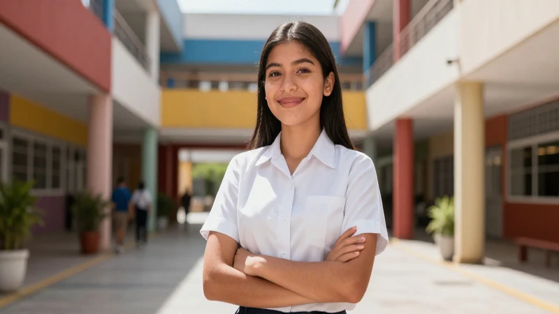 Estudiante mexicano exitoso y confiado