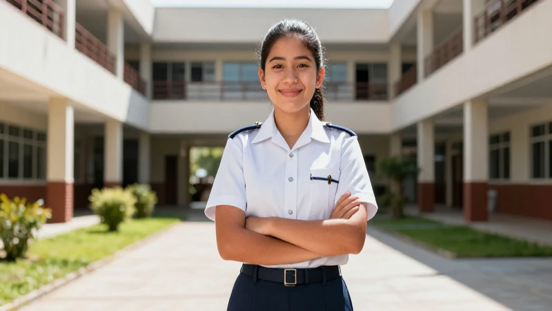 Estudiante mexicano en uniforme profesional