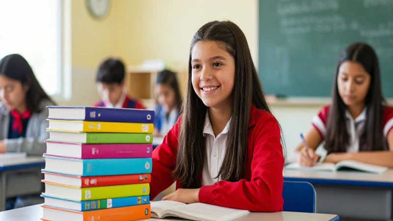 Estudiante mexicano exitoso en aula moderna