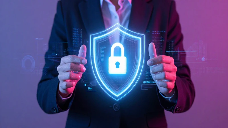 Profesional segura con terminal financiera digital protegida