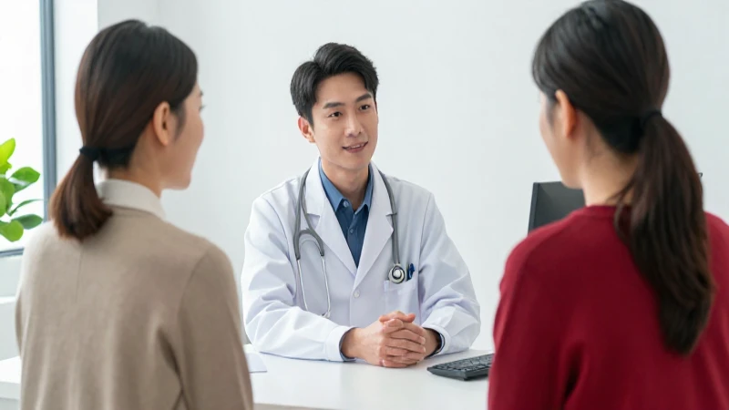 Médico y paciente en clínica moderna
