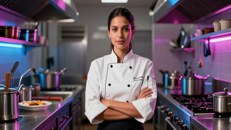 Cocinera mexicana moderna simboliza oportunidades digitales