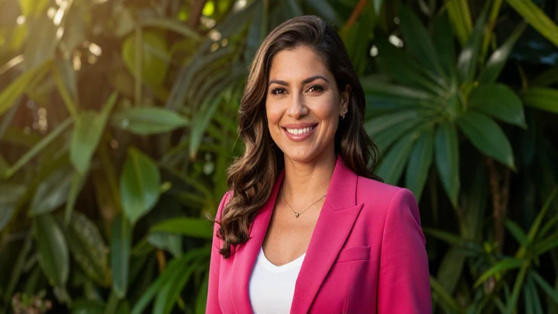 Mujer profesional sonriente con fondo verde