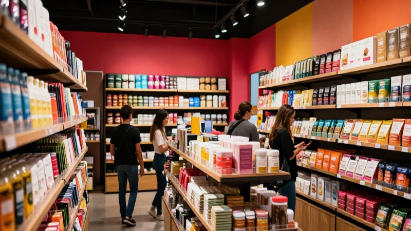 Cliente moderno en tienda vibrante y detallada