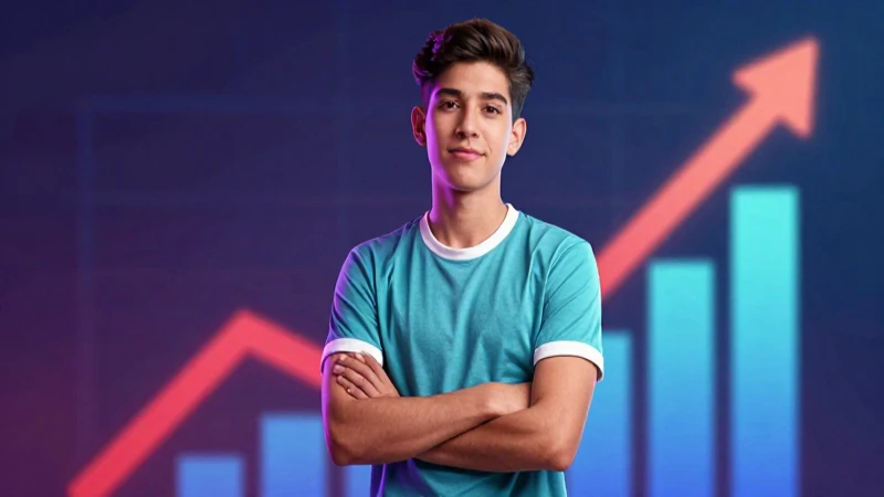 Joven mexicano con crecimiento digital vibrante