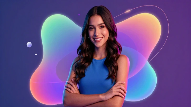 Joven mexicana con diseño digital vibrante