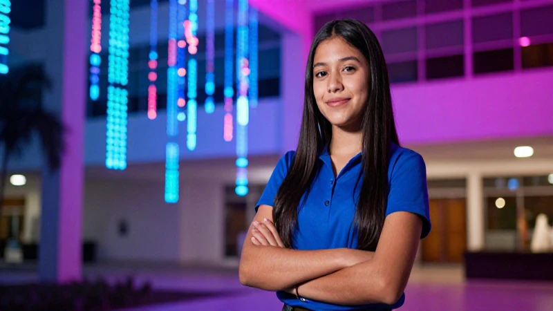 Retrato vibrante de estudiante mexicano moderno