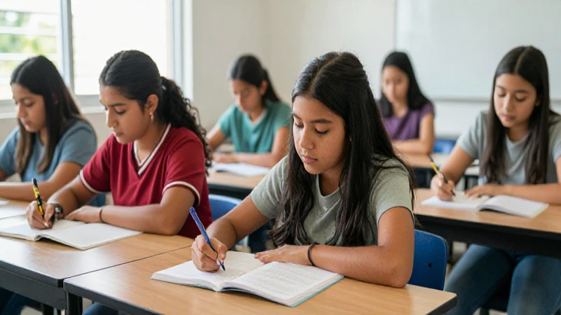 Estudiantes mexicanos diversos aprendiendo intensamente
