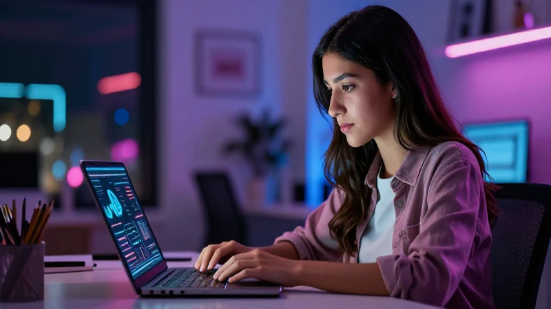 Estudiante mexicano concentrado en estudio moderno