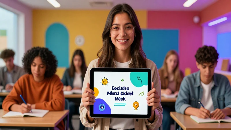 Estudiante mexicano aprende inglés con tablet