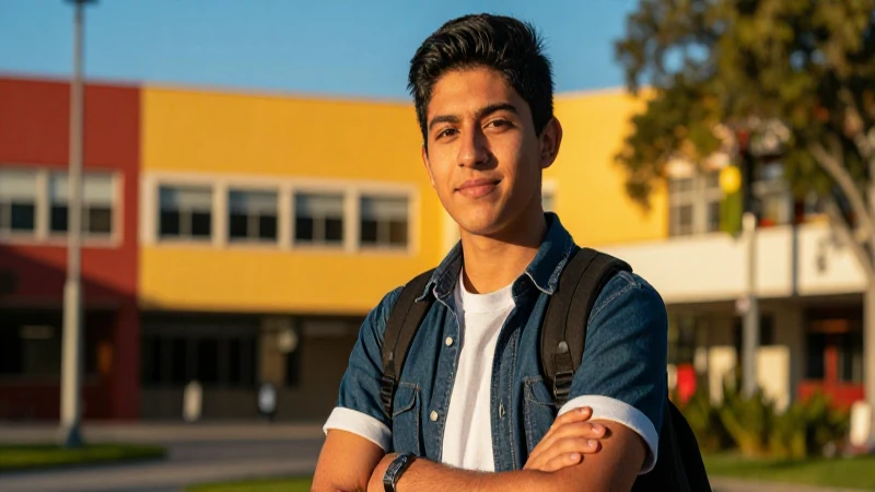 Estudiante mexicano con estilo cinemático