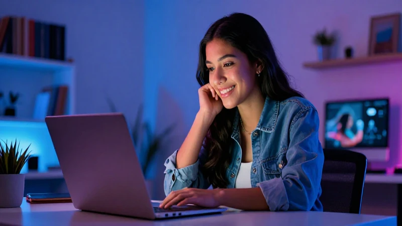 Estudiante mexicano sonriente estudia en espacio moderno