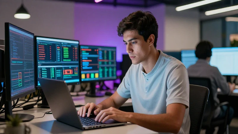 Profesional mexicano trabajando en un espacio moderno
