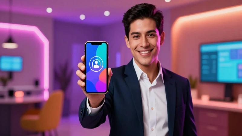 Joven profesional mexicano con éxito en móvil