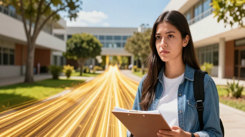 Estudiante mexicano ambicioso en su campus